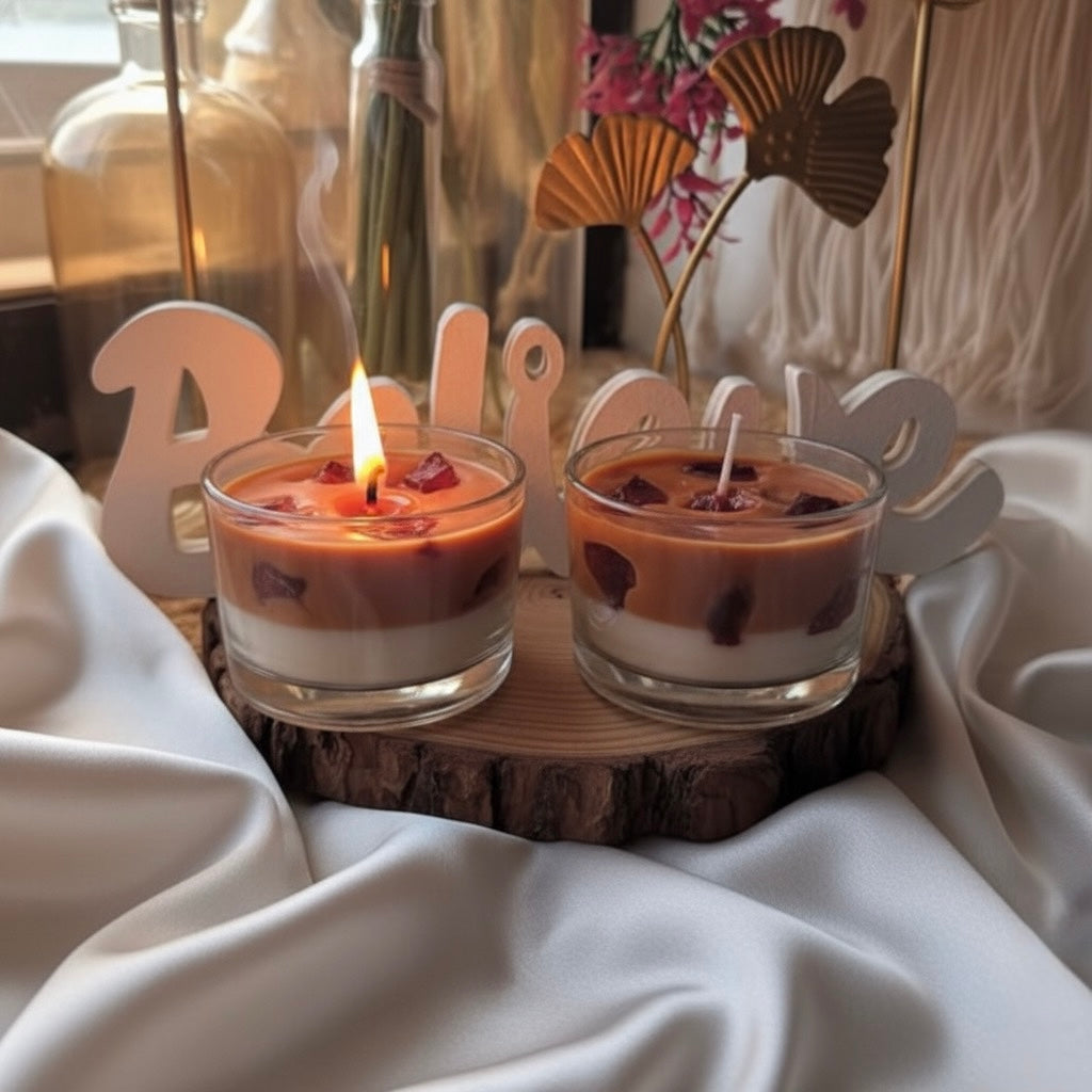 Coffee Iced Candle Set of 2