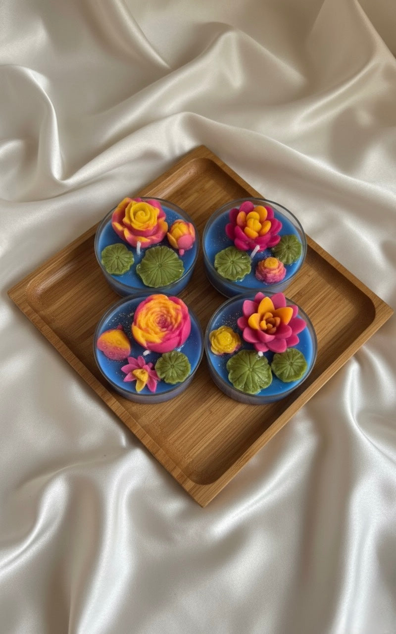 Lotus T-Light Candle Set of 4