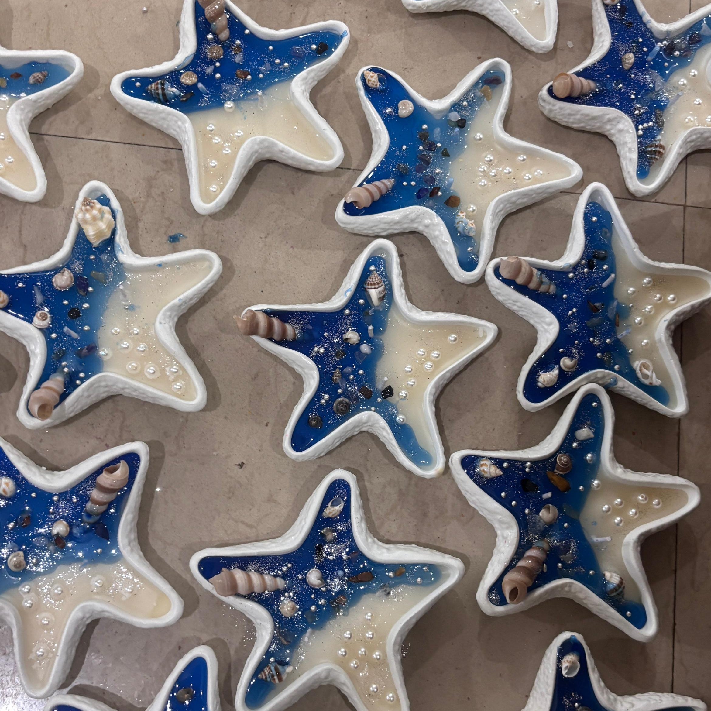 Starfish Pearl Candle Set of 2